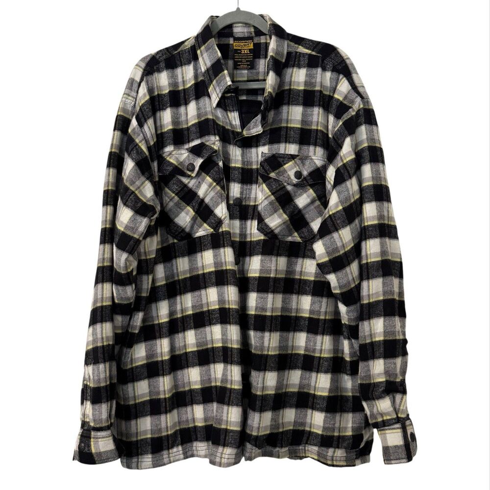 Scorpion Covert Moto Flannel Shirt 3XL White/Yellow 13403-3 Motorcycle Riding